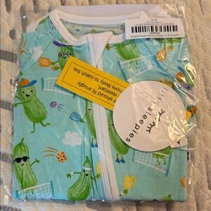 Little Sleepies Mint Green Pickle Ball Print Shorty Zippy